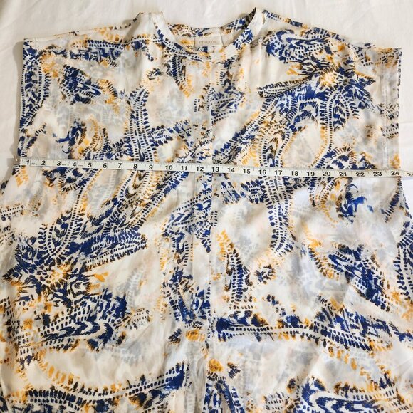 Chico's Size 3/16 Sheer Chiffon Paisley Print Short Sleeve Bat Wing Pullover Top - Picture 11 of 14